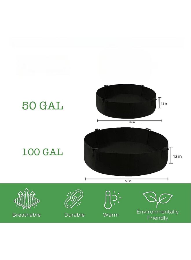 LAMAY 2 Pcs Large Grow Bags, Round Fabric Raised Planting Bed?Fabric Raised Planting Bed Round Garden Grow Bags Heavy Duty Breathable Fabric Raised Planter Container for Gardening Vegetables - Image 2